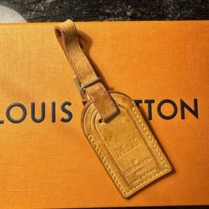 Louis Vuitton Name Tag Light Brown Leather